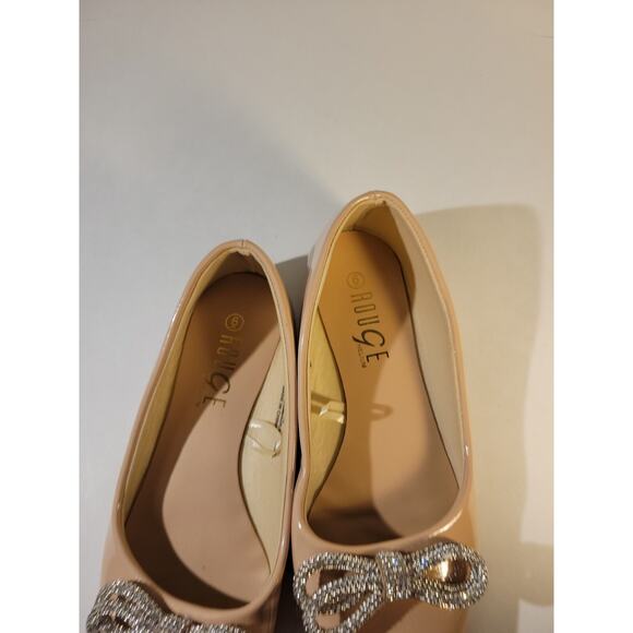 Rouge Helium Womens Crystal Studded Pink Leather Flats Size 9 - Picture 7 of 12